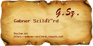 Gabner Szilárd névjegykártya